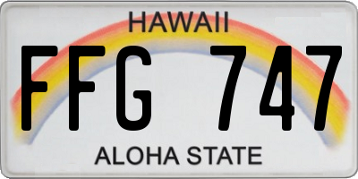 HI license plate FFG747
