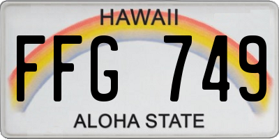 HI license plate FFG749