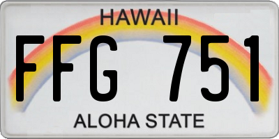 HI license plate FFG751