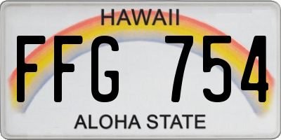 HI license plate FFG754