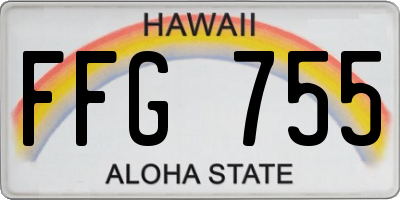 HI license plate FFG755