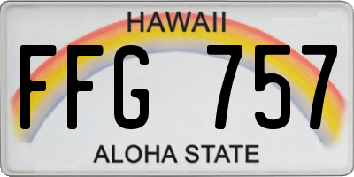 HI license plate FFG757