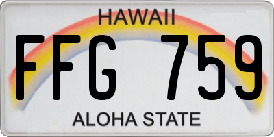 HI license plate FFG759