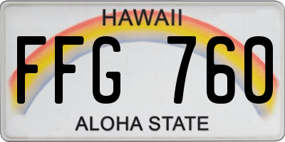 HI license plate FFG760