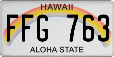 HI license plate FFG763