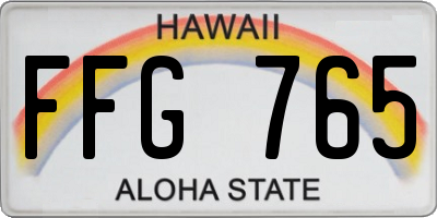 HI license plate FFG765