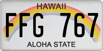 HI license plate FFG767
