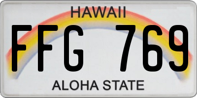 HI license plate FFG769