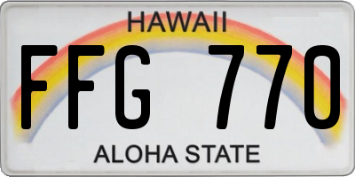 HI license plate FFG770