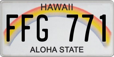 HI license plate FFG771
