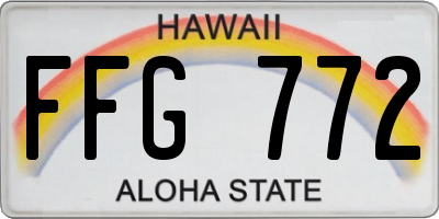 HI license plate FFG772