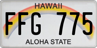 HI license plate FFG775