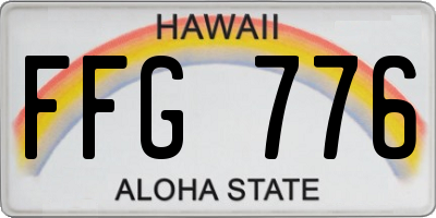 HI license plate FFG776