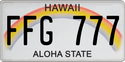 HI license plate FFG777