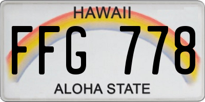 HI license plate FFG778