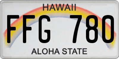 HI license plate FFG780
