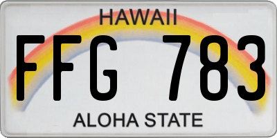 HI license plate FFG783