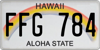 HI license plate FFG784