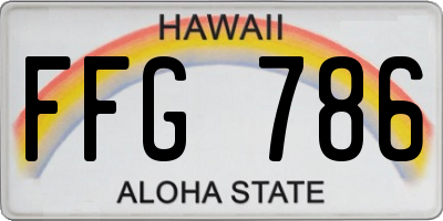 HI license plate FFG786