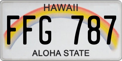 HI license plate FFG787