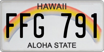 HI license plate FFG791