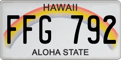 HI license plate FFG792