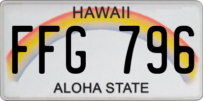 HI license plate FFG796