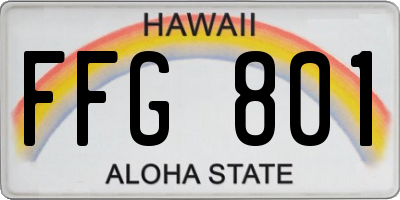 HI license plate FFG801