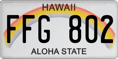 HI license plate FFG802