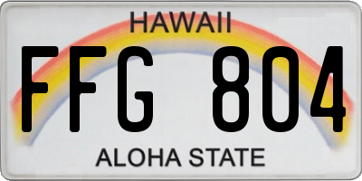 HI license plate FFG804