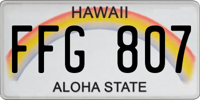 HI license plate FFG807