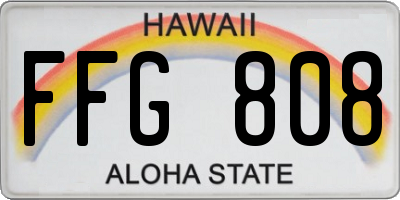 HI license plate FFG808
