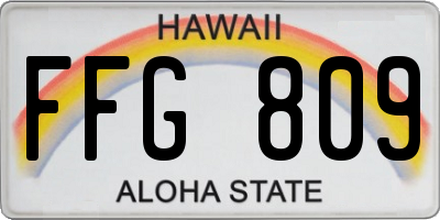 HI license plate FFG809