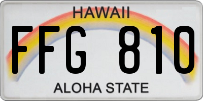 HI license plate FFG810