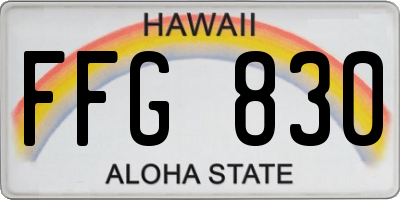 HI license plate FFG830