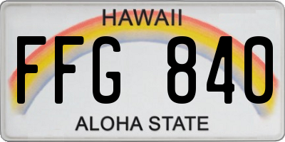 HI license plate FFG840