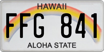 HI license plate FFG841