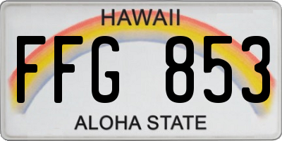 HI license plate FFG853