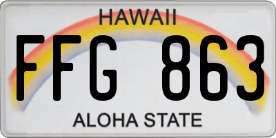 HI license plate FFG863