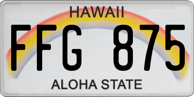 HI license plate FFG875