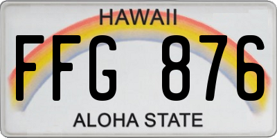 HI license plate FFG876