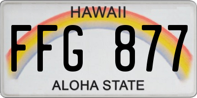 HI license plate FFG877