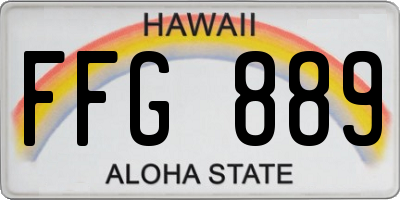 HI license plate FFG889