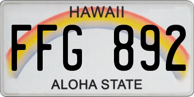 HI license plate FFG892