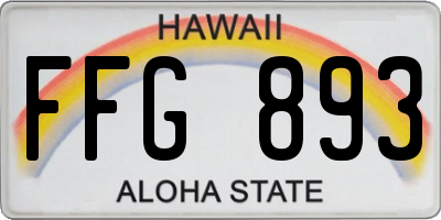 HI license plate FFG893