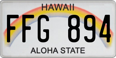HI license plate FFG894
