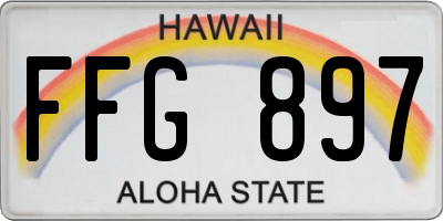 HI license plate FFG897