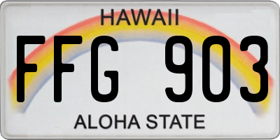 HI license plate FFG903
