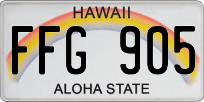 HI license plate FFG905