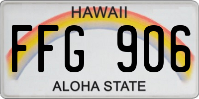 HI license plate FFG906